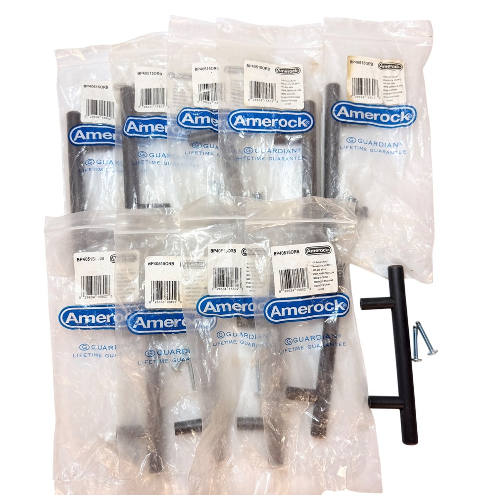 Amerock 10Pk Oil Rubbed Bronze 3in Center Bar Pulls BP40515ORB Cabinet Handles
